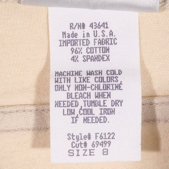 Newport News Jeanology Womens Size 8 Fitted Bootcut Ivory 28 x 32 Stretch - Picture 7 of 8